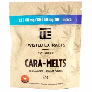 TWISTED EXTRACTS CARA-MELTS (1 CBD :1 THC INDICA)