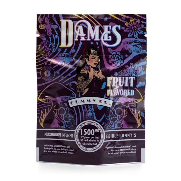 DAMES GUMMY CO - MUSHROOMS INFUSED GUMMIES GRAPE (1500MG)