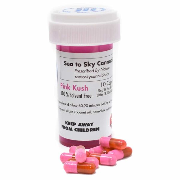 Sea to Sky Cannabis THC Capsules – PINK KUSH (150MG)