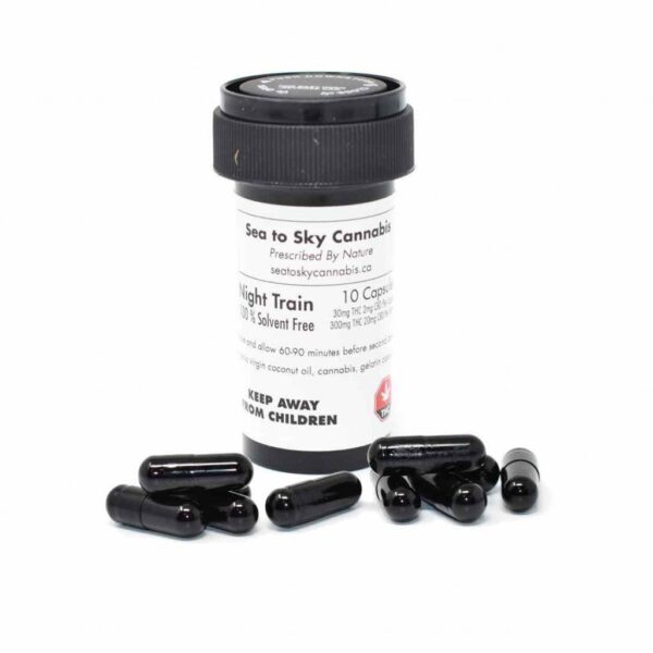 Sea to Sky Cannabis THC Capsules – NIGHT TRAIN (300MG)