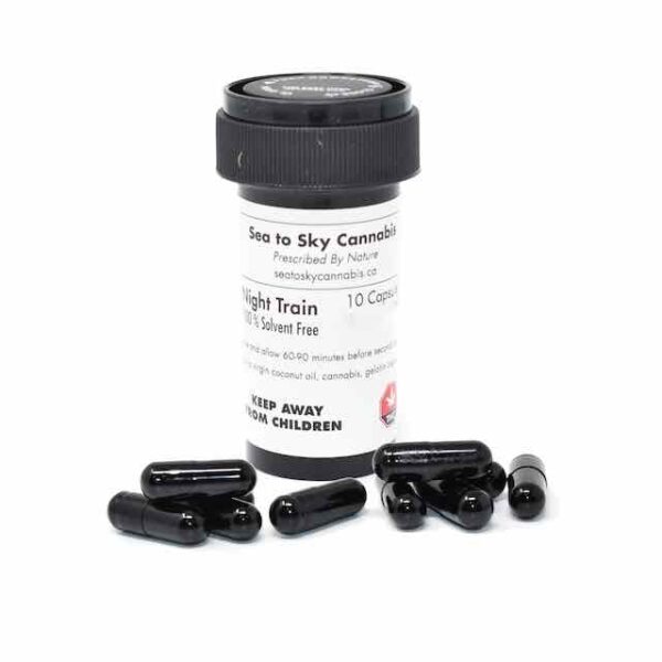 Sea to Sky Cannabis THC Capsules – NIGHT TRAIN (150MG)