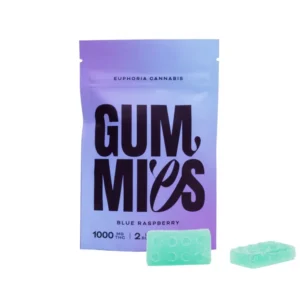 Euphoria Cannabis – Blue Raspberry THC Gummies (1000mg)