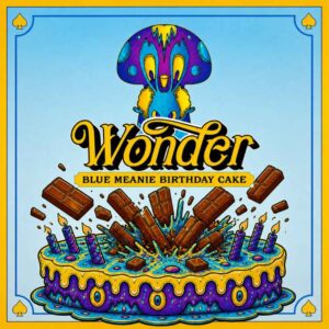 WONDER BLUE MEANIE MUSHROOM CHOCOLATE BAR ~ BIRTHDAY CAKE